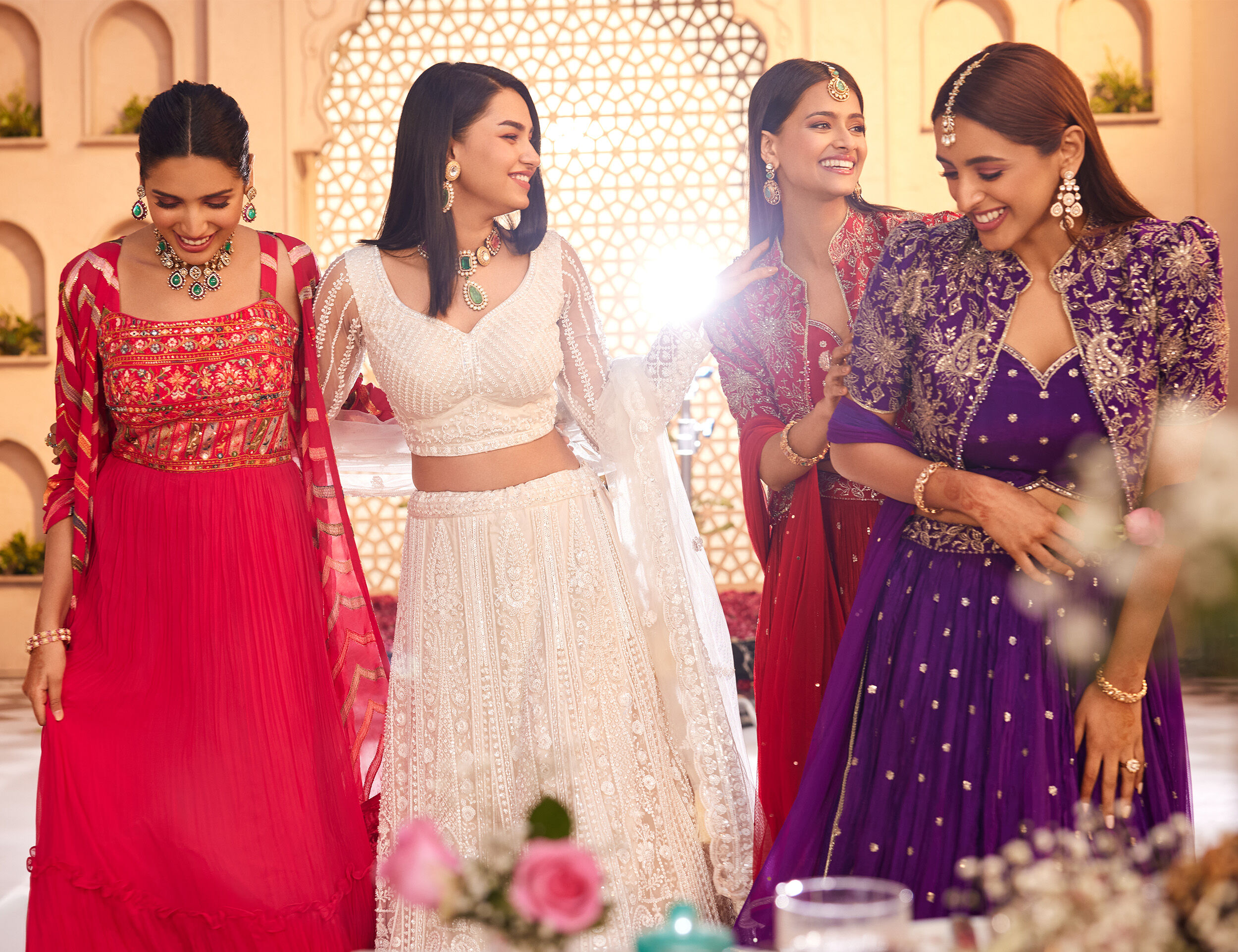 Groom’s friends enjoying the wedding celebration in coordinated outfits